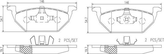 Brembo P85041N - Комплект спирачно феродо, дискови спирачки vvparts.bg