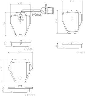 Brembo P85054N - Комплект спирачно феродо, дискови спирачки vvparts.bg