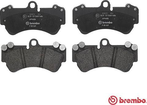 Brembo P 85 069 - Комплект спирачно феродо, дискови спирачки vvparts.bg