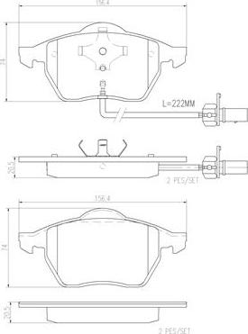 Brembo P85060N - Комплект спирачно феродо, дискови спирачки vvparts.bg