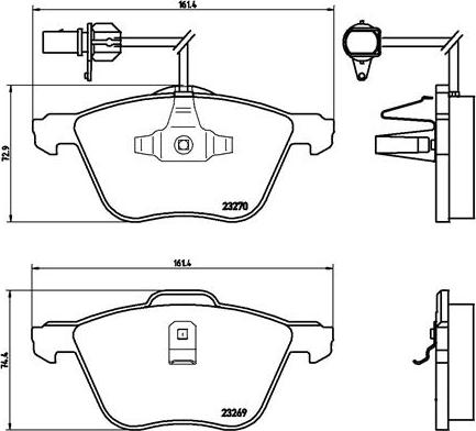 Brembo P 85 061 - Комплект спирачно феродо, дискови спирачки vvparts.bg