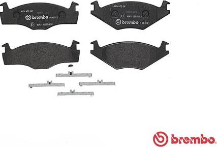 Brembo P 85 012 - Комплект спирачно феродо, дискови спирачки vvparts.bg