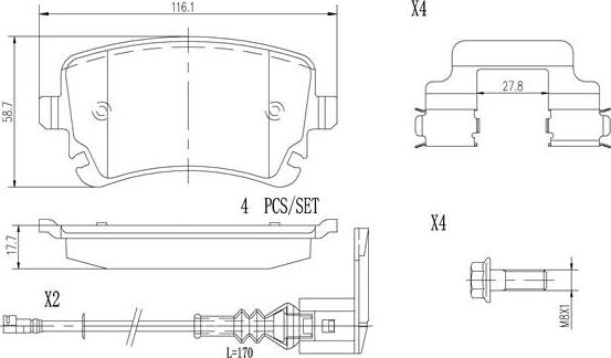 Brembo P85083N - Комплект спирачно феродо, дискови спирачки vvparts.bg