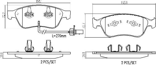 Brembo P85087N - Комплект спирачно феродо, дискови спирачки vvparts.bg