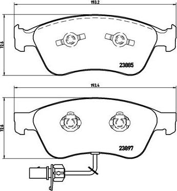 Brembo P 85 087 - Комплект спирачно феродо, дискови спирачки vvparts.bg