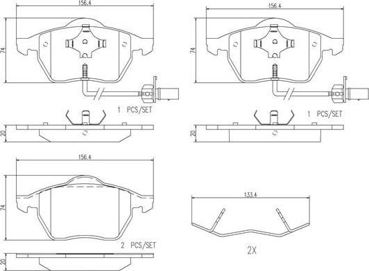 Brembo P85037N - Комплект спирачно феродо, дискови спирачки vvparts.bg