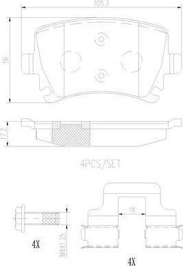 Brembo P85073N - Комплект спирачно феродо, дискови спирачки vvparts.bg