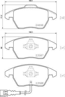 Brembo P 85 146X - Комплект спирачно феродо, дискови спирачки vvparts.bg