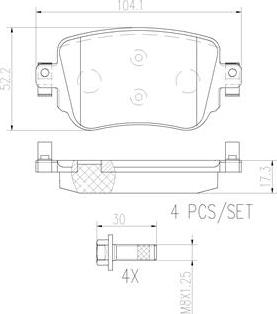 Brembo P85140N - Комплект спирачно феродо, дискови спирачки vvparts.bg