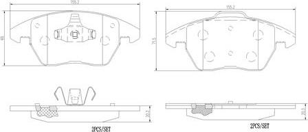 Brembo P85148N - Комплект спирачно феродо, дискови спирачки vvparts.bg