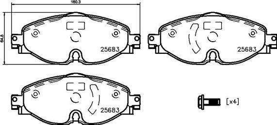 Brembo P85147N - Комплект спирачно феродо, дискови спирачки vvparts.bg