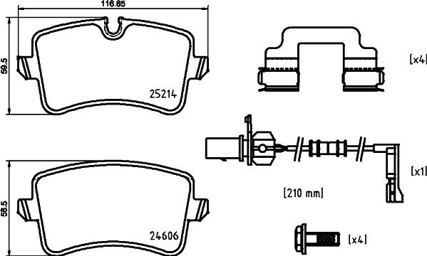 Brembo P 85 150X - Комплект спирачно феродо, дискови спирачки vvparts.bg