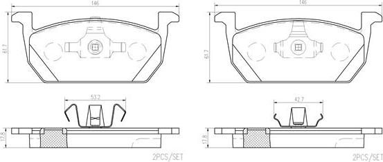 Brembo P85167N - Комплект спирачно феродо, дискови спирачки vvparts.bg