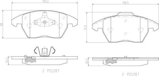 Brembo P85105N - Комплект спирачно феродо, дискови спирачки vvparts.bg