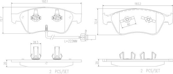 Brembo P85102N - Комплект спирачно феродо, дискови спирачки vvparts.bg