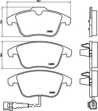 Brembo P 85 112 - Комплект спирачно феродо, дискови спирачки vvparts.bg