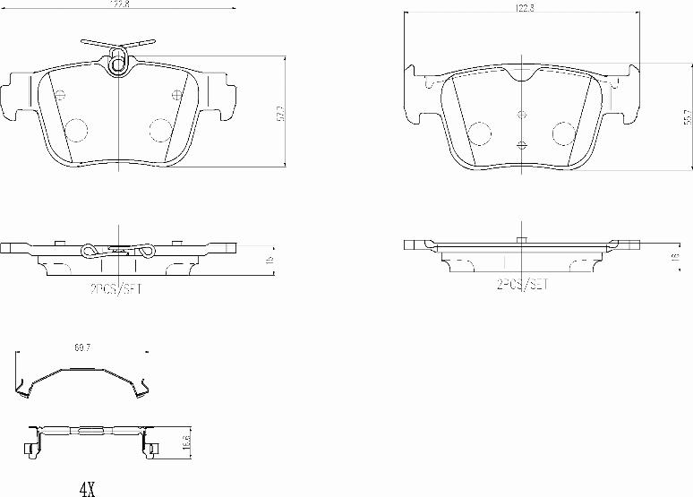 Brembo P85184N - Комплект спирачно феродо, дискови спирачки vvparts.bg