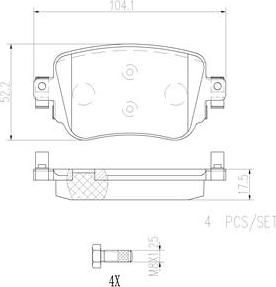 Brembo P85135N - Комплект спирачно феродо, дискови спирачки vvparts.bg