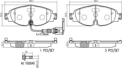 Brembo P85126N - Комплект спирачно феродо, дискови спирачки vvparts.bg