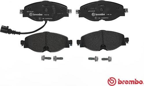 Brembo P 85 126 - Комплект спирачно феродо, дискови спирачки vvparts.bg