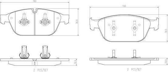 Brembo P85128N - Комплект спирачно феродо, дискови спирачки vvparts.bg