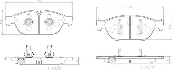 Brembo P85127N - Комплект спирачно феродо, дискови спирачки vvparts.bg