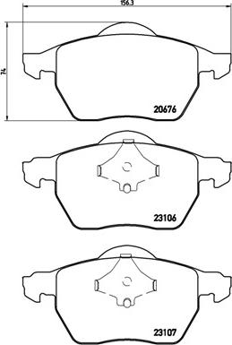 Brembo P 86 015 - Комплект спирачно феродо, дискови спирачки vvparts.bg