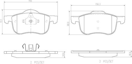 Brembo P86020N - Комплект спирачно феродо, дискови спирачки vvparts.bg