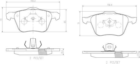 Brembo P86022N - Комплект спирачно феродо, дискови спирачки vvparts.bg