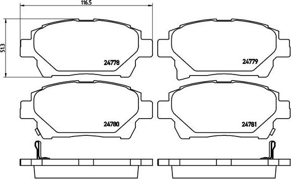 Brembo P 83 097 - Комплект спирачно феродо, дискови спирачки vvparts.bg