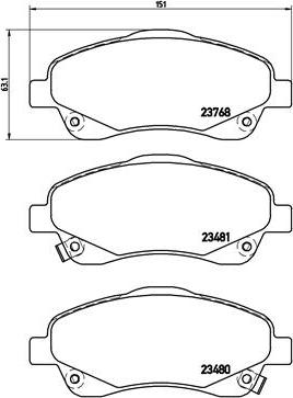 Brembo P 83 046 - Комплект спирачно феродо, дискови спирачки vvparts.bg