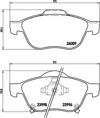 Brembo P 83 043 - Комплект спирачно феродо, дискови спирачки vvparts.bg