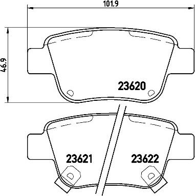 Brembo P 83 047 - Комплект спирачно феродо, дискови спирачки vvparts.bg