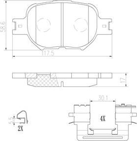 Brembo P83054N - Комплект спирачно феродо, дискови спирачки vvparts.bg