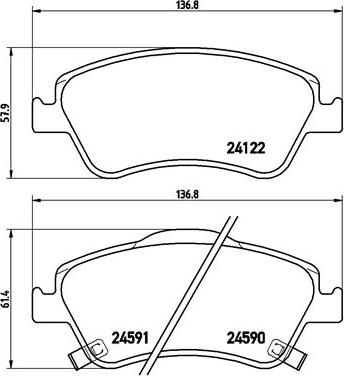 Brembo P 83 079 - Комплект спирачно феродо, дискови спирачки vvparts.bg