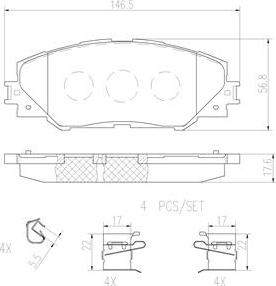 Brembo P83071N - Комплект спирачно феродо, дискови спирачки vvparts.bg