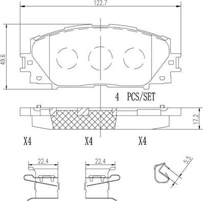 Brembo P83141N - Комплект спирачно феродо, дискови спирачки vvparts.bg