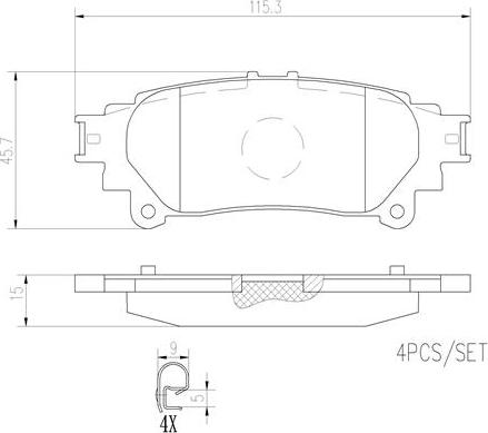 Brembo P83152N - Комплект спирачно феродо, дискови спирачки vvparts.bg