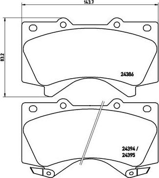 Brembo P 83 107X - Комплект спирачно феродо, дискови спирачки vvparts.bg