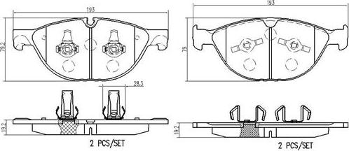 Brembo P36029N - Комплект спирачно феродо, дискови спирачки vvparts.bg