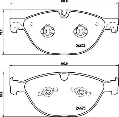 Brembo P 36 025 - Комплект спирачно феродо, дискови спирачки vvparts.bg