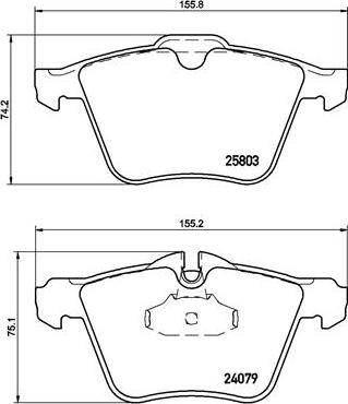 Brembo P 36 028 - Комплект спирачно феродо, дискови спирачки vvparts.bg