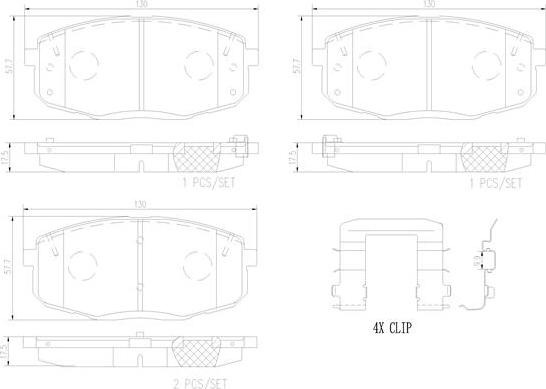 Brembo P30099N - Комплект спирачно феродо, дискови спирачки vvparts.bg