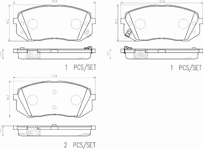 Brembo P30093N - Комплект спирачно феродо, дискови спирачки vvparts.bg