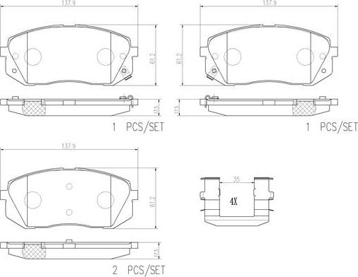 Brembo P30056N - Комплект спирачно феродо, дискови спирачки vvparts.bg