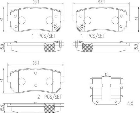 Brembo P30051N - Комплект спирачно феродо, дискови спирачки vvparts.bg