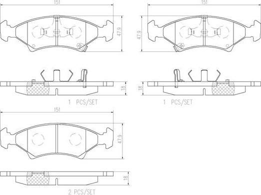 Brembo P30009N - Комплект спирачно феродо, дискови спирачки vvparts.bg