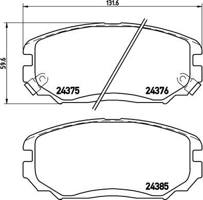 Brembo P 30 038 - Комплект спирачно феродо, дискови спирачки vvparts.bg