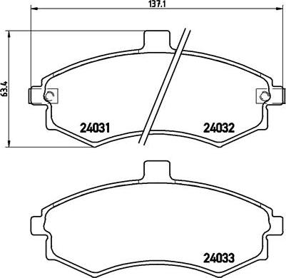 Brembo P 30 020 - Комплект спирачно феродо, дискови спирачки vvparts.bg