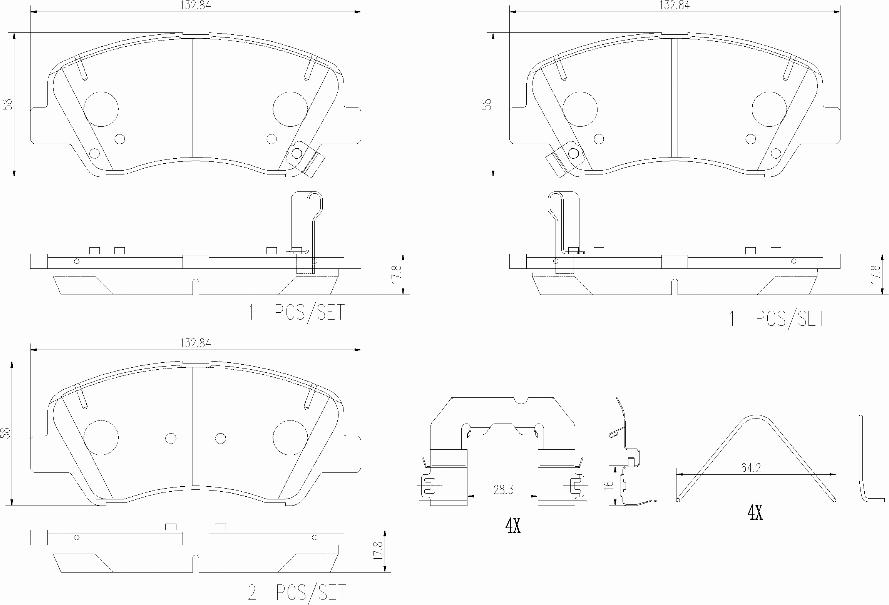 Brembo P30122N - Комплект спирачно феродо, дискови спирачки vvparts.bg